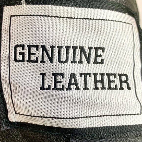 Genuine Leather Black Motorcycle Chaps Moto Adjustable Buckle Straps Size S - Picture 12 of 12